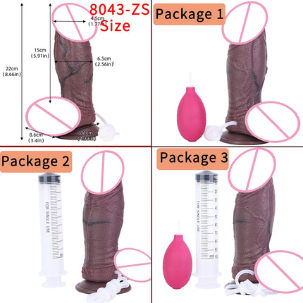 SXXY 8 Styles Double Layer Soft Silicone Squirt Dildo Strong Suction Cup Realistic Ejaculating Butt Plug анальная пробка Sex Toy
