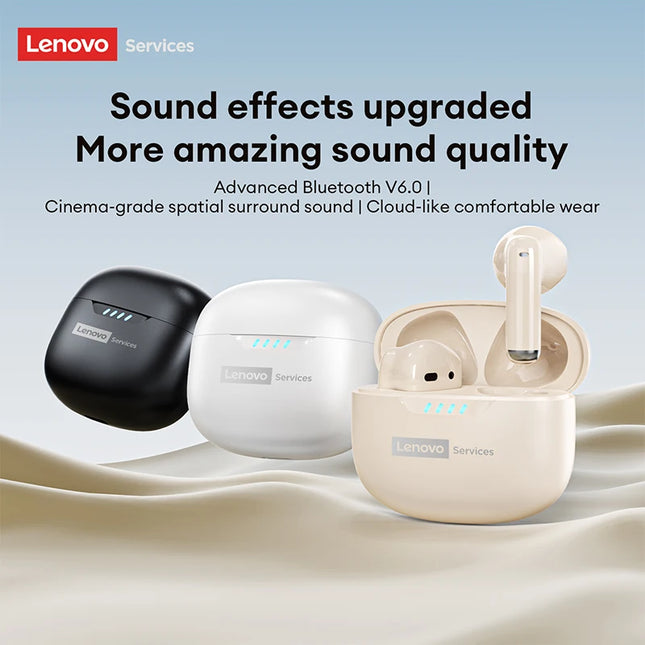 Lenovo LE259 Deep Bass Wireless Earphones Bluetooth 6.0 HD Crystal Calls Gaming Headphones Ultra-Low Latency Earbuds Waterproof