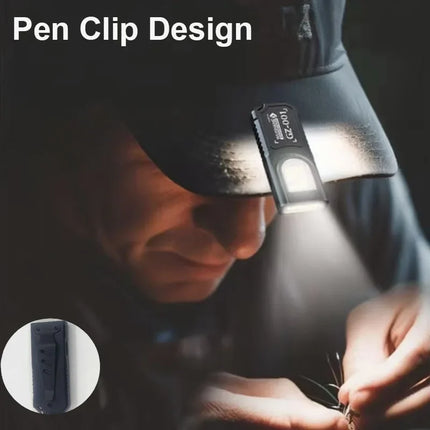 Rechargeable Mini Flashlight Aluminum Alloy Keychain Flashlight Super Bright Emergency Red Blue Floodlight Magnet Work Light