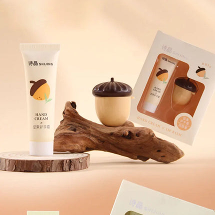 Hand Cream and Lip Balm Set - Nourishing Combo for Dry Hands & Lips