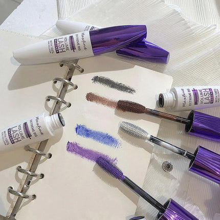 Colorful 5D Volume Mascara Lasting Styling Waterproof Quick Dry Blue Purple Curling Lengthen Long Eyelash Silk Extension Cream