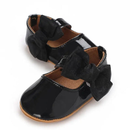 Spring and Autumn Red Comfortable Bow Detail Women's Baby Shoes for Newborns and Girls