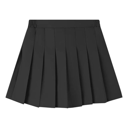 Girls Summer Fashion Korean Preppy Style High Waist A-Line Pleated Skirts in Solid Color with Elastic Waistband for Perfect Fit