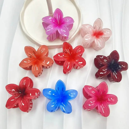 Hawaiian Gradient Hair Clips Flower Hair Claws Big Size Fashion Head Wear Hairpin for Women Girls Crab Barrette Hair Accessories