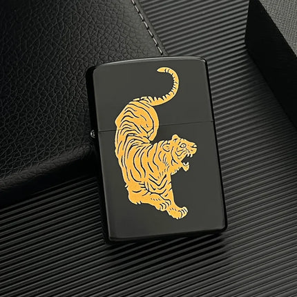 Zorro brass kerosene windproof lighter with personalized creativity, ultra-thin square angle smooth kerosene machine