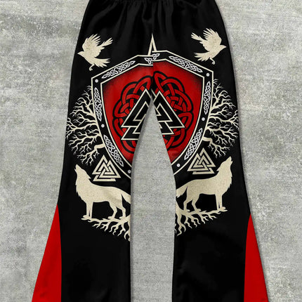 Y2k Flared Pants Men Loose 3D Print Trousers Casual Sweatpants Mid Waist Sporty Female Clothes Streetwear Hip Hop Vintage Pants