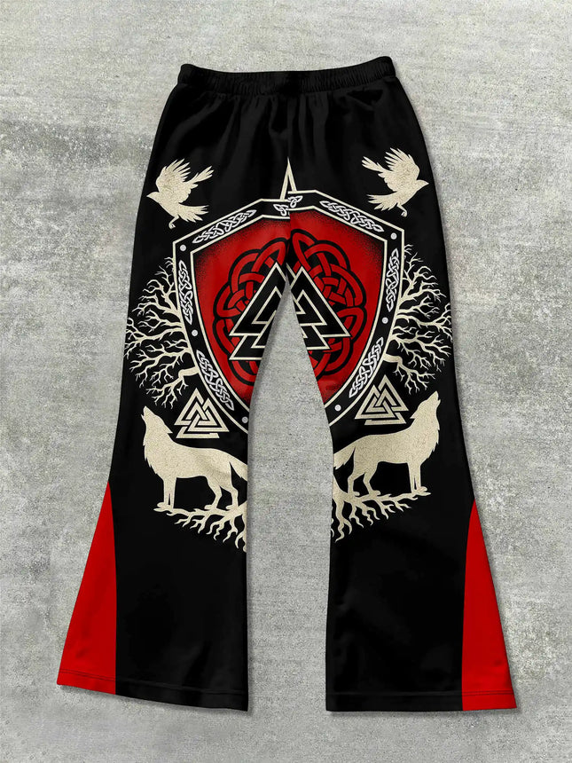 Y2k Flared Pants Men Loose 3D Print Trousers Casual Sweatpants Mid Waist Sporty Female Clothes Streetwear Hip Hop Vintage Pants