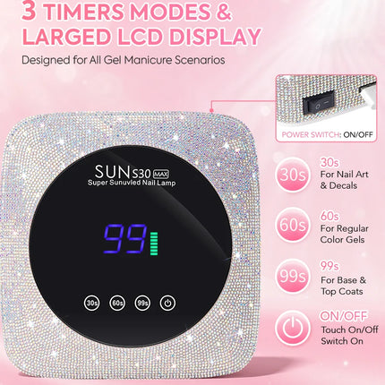 UV LED Nail Lamp For Nails 57LEDS Wireless Gel Polish Curing Lamp With Large Screen Professional Nail Equipment For Salon