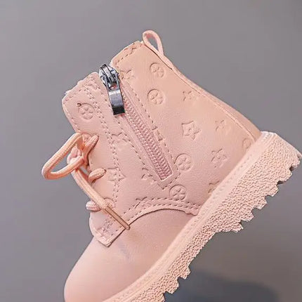 Bota Kid Boots Kid Fashion Boots Autumn Winter Boys British Plush Short Boot Girl Ankle Boots French Boy/ Girls Boots Kid Shoes