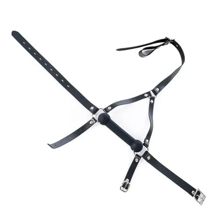 Leather Harness Strap Adult Game Erotic Bdsm Sex Toys for Couples Black Face Mask Gag Open Mouth Bondage Belt