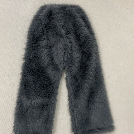 American Street Knitted Plush Pants, Loose Fitting Men's and Women's Couple Style Long Hair Pants, Thick Autumn and Winter Warm