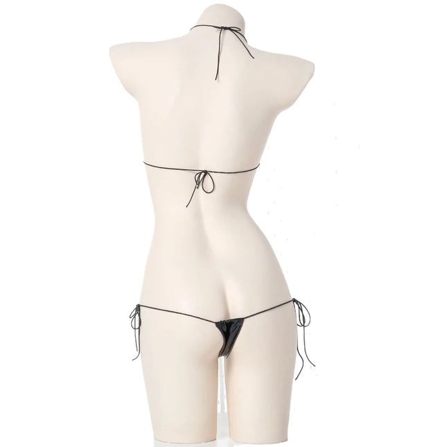 Anime Cosplay Temptation Cute Summer Beach Mini Bikini Set Women Sexy Underwear Lingerie Erotic Costumes Japanese Schoolgirl