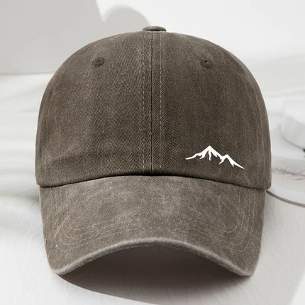 Mountain printed baseball caps for men and women, suitable for outdoor travel, hiking, mountaineering, sun protection