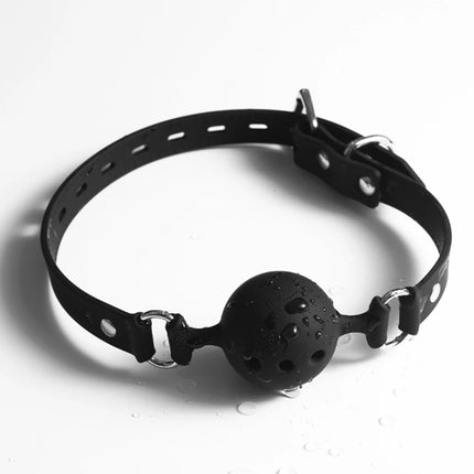 Washable Gag Silicone Ball Mouth Plug with 3 Breathing Holes for SM Games for Fun Adult Toys
