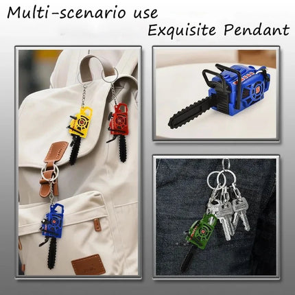 Mini Chainsaw Keychain Stress Relief Toy for Keys Backpack Bag Realistic Chainsaw Toy Funny Gadget Chainsaw Key Ring Gift