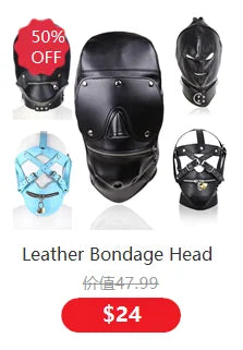 Exotic Accessories of Leather Bondage Fetish Eye Mask Sex Toys for Women Couples Bdsm Cosplay Blindfold Erotic Flirting Costumes