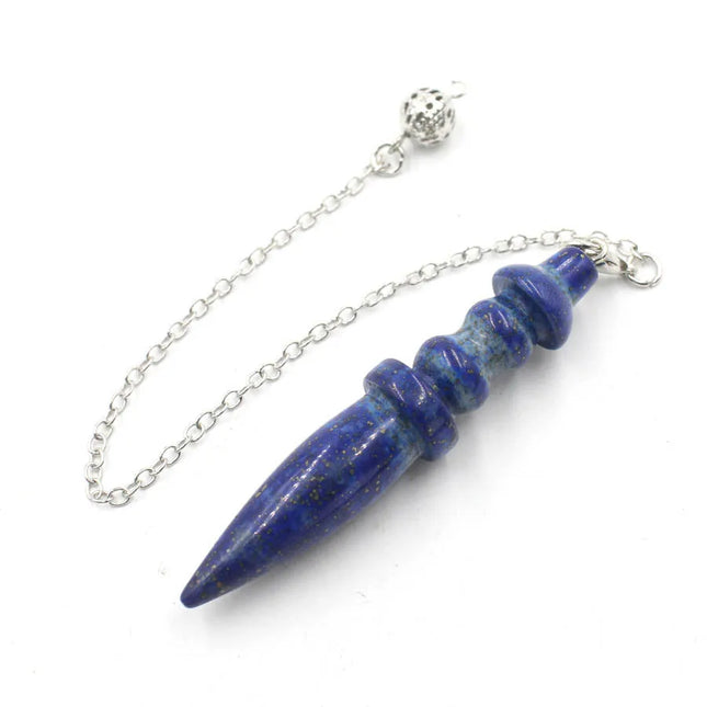 Natural Stone Pendant Egyptian Crystal Pendulum for Divination Dowsing Reiki Pink Clear Quartz Amethysts Black Onyx Pendulo X130