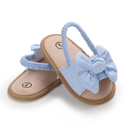 0-18 months cute baby shoes summer small fresh blue bow princess shoes sandals soft and comfortable soles slip walking shoes