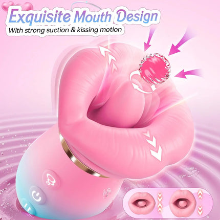 Sucking Vibrator Tongue Licking Sucker Female Oral Clitoris Nipple Stimulator APP Control Vibrating Vacuum Sex Toys for Couples