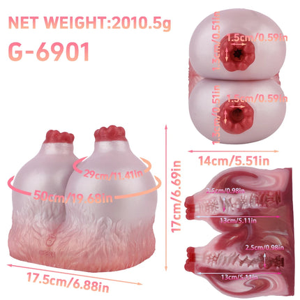 YOCY Liquid Silicone 2/4 Breasts Masturbator For Men Four Hole Squirting Pocket Pussy Stroker Adult Sex Toys for Man Fetish 18+
