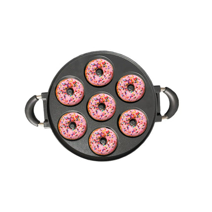 Donut Maker Pan Multipurpose Anti Scald Homemade Stovetop Baking Pan Donut Baking Pan for Snack Household Donut Party Tea Party