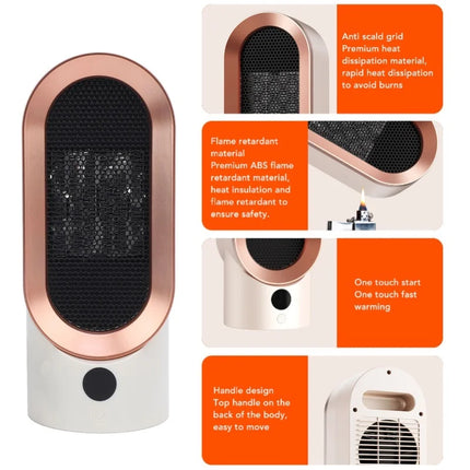 Fast Heating 800W PTC Ceramic Space Heater Quiet Portable Electric Desktop Heater For Office Bedroom Indoor Use