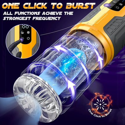 Automatic Male Masturbator Cup Telescopic Thrusting Rotating Sucking Vibrator Pocket Pussy Adult Sex Toy for Men Penis Supplies