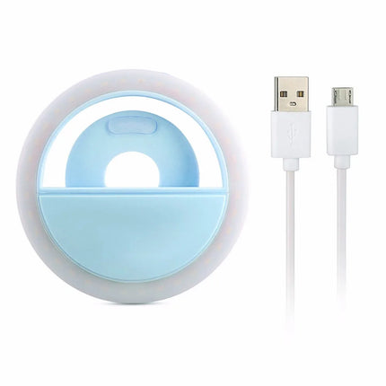 2024 USB Charge Selfie Ring Light Mobile Phone Lens LED Selfie Lamp Ring for iPhone for Samsung Xiaomi Phone Selfie Ring Light