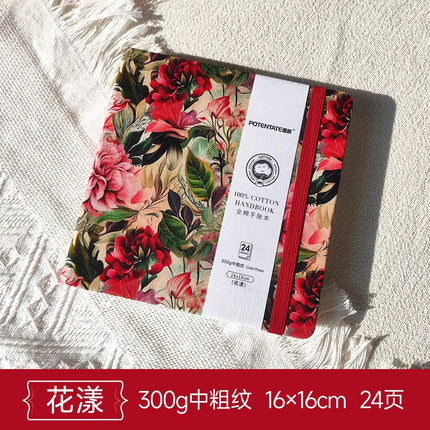 100% cotton journal watercolor book sketchbook acrylic marker drawing book fabric cover mini pocket book square oil pastel book