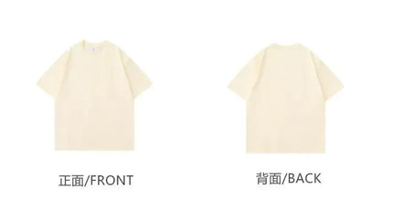 100% Cotton 450g M2 Heavy Cotton Short-sleeved T-shirt Summer Round Neck Loose Versatile Bottoming Shirt for Men and Women