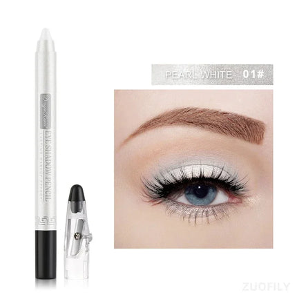 12Colors Glitter Eyeshadow Pen Long Lasting Matte Eye Shadow Palette Shiny Highlighter Silver Purple Eyeliner Pencil Cosmetics