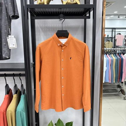 100% Cotton Corduroy Shirt - Green Long Sleeve M-4XL - Spring Autumn Slim Fit Candy Color Collection