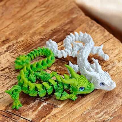 Simulated Eye 3D Printed Dragon All-in-one Molding Laser 3D Printed Diceratops Dragon Poseable Joints Flexible