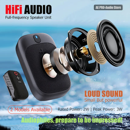 Wearable Bluetooth Speaker Mini Magnetic Clip Wireless Speaker 15H Playtime Portable Outdoor Waterproof Hands-free Call Speaker
