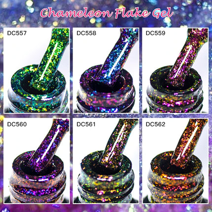 Chameleon Flake Nail Gel Polish Sparkling Glitter Laser Semi Permanent Nails Art Soak Off UV Gel Varnish Nail Supplies Manicure