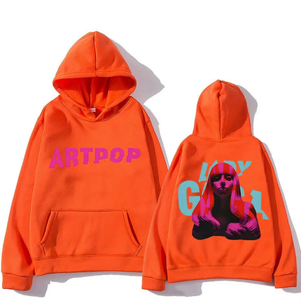 Lady Gaga Hoodie Double-sided Printing Comfortable Aesthetic Sweatshirts With Hooded Gothic Clothing Moletom Hip Hop Pullovers