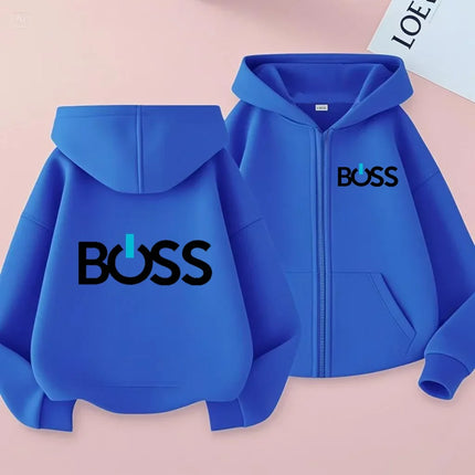 Kids Zipper Cardigan Clothes Sweatshirt for 3-12 Years Boys Girls Print Long Sleeve Top Hoodie Casual Fashion Lovely Coat