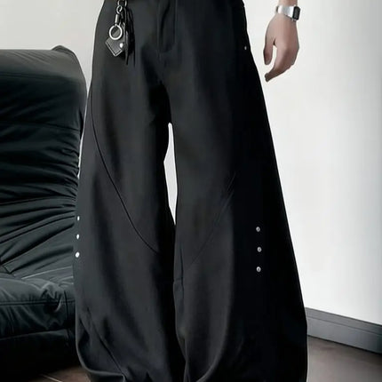 Y2k Wide Leg Suit Pants Men Casual Drape Straight Baggy Curved Dress Pants Business Work Wear Trousers Streetwear