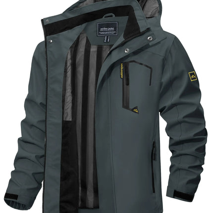 TACVASEN Spring Autumn Lightweight Jackets Mens Mesh Lined Waterproof Rain Jacket Outdoor Fishing Hiking Jacket Male Windbreaker