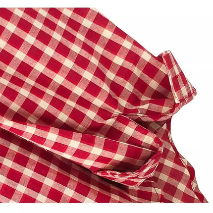 2026 Y2k  Women New Vintage Red Plaid Turn-down Collar Over-shirt Long Sleeve Streetwear Loose Patchwork Harajuku Blouses