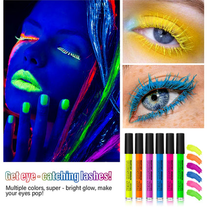Color Mascara Thick Curl Waterproof Natural Eyelash Long Lasting Blue White Green Pink Luminousk Eye Makeup Korean Cosmetics