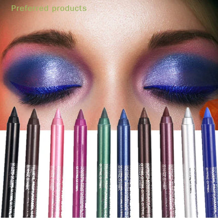 1Pc 14 Colors Eyeshadow Pen Multifunctional Highlighter Pearl Glitter Eyeliner Gel Eye Makeup Pen Monochrome Highlighter