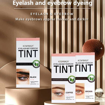 3 Colors Eyelash Eyebrow Dye Tint Kit Lasting Fast Tint Brow Dye Gel Eyebrow Cream Brow Enhancers  Mascara Makeup Tool New