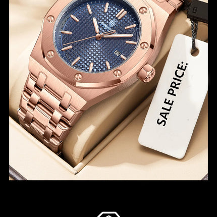 PAAZOMU Luxury Business Men's Wristwatch Waterproof Luminous Date Men's Watch Stainless Steel Fashion Quartz Watches For Men Reloj