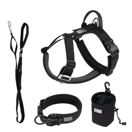 SMALL COMBINATION Large Dog Collar Harness and Leash Sets No-Pull Reflective Medium Dog Chest Vest Pet German Shepherd Training