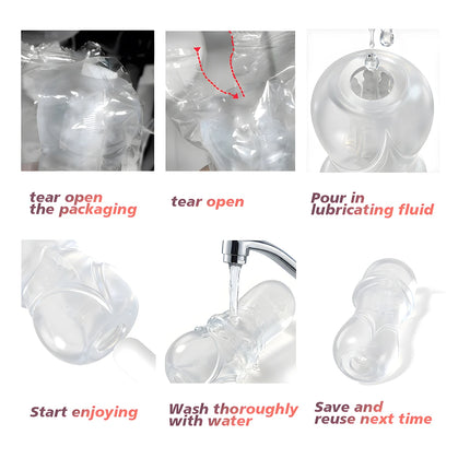13cm Male Masturbator Transparent Jelly Artificial Vaginal Real Pussy for Men Penis Exerciser Cock Enlarger Suck Sex Toys Erotic