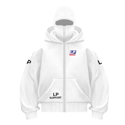 2026 new LP SUPPORT logo Brand Windproof Warm Motorcycle  with Double-Layer Hooded Cardigan Sweatshirt Personalized Style