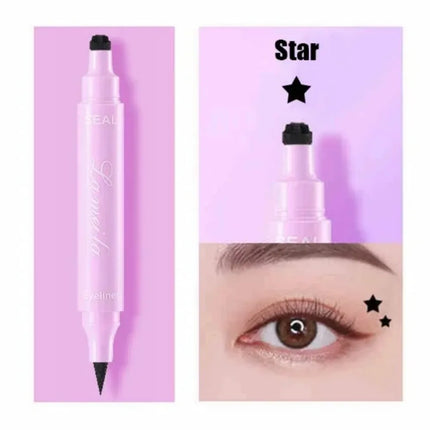 Black Eyeliner Stamp Triangle Dual-ended Liquid Eyeliner Waterproof Sweat-proof Quick Dry Eyeliner Makeup Seal Tool Cosmetics