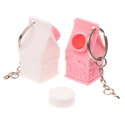 Milk Carton Keychain Pendant Mini Milk Carton Shape Pill Storage Box Portable Container Pendant For Backpack Handbag Keychain