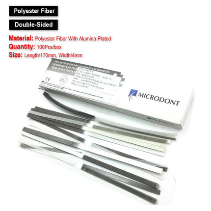 MICRODONT Dental Polishing Strips 3 Types Stainless Steel Abrasive Sanding Saw Stick Orthodontic Polyester Fiber Finishing Tools